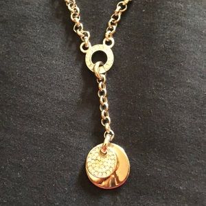 Silver drop necklace with pave pendant